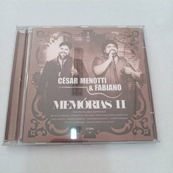 Cd César Menotti e Fabiano - Memorias 2 Interprete César Menotti e Fabiano (2017) [usado]