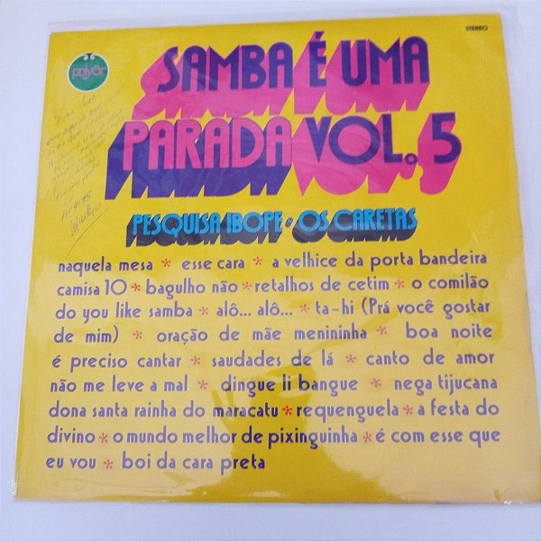 Disco de Vinil Samba é Uma Parada Vol.5 Interprete Varios Artistas (1973) [usado]