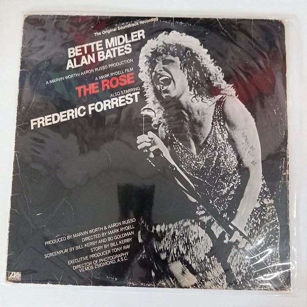 Disco de Vinil The Rose The Original Soundtrack Recording Interprete Bette Midler / Alan Bates (1980) [usado]