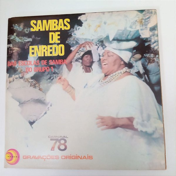 Disco de Vinil Sambas de Enredo das Escolas de Samba do Grupo 1 Carnaval de 1978 Interprete Ecolas de Samba do Grupo 1 (1978) [usado]
