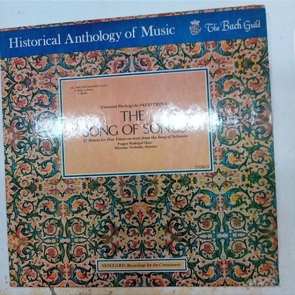 Disco de Vinil Palestrina - The Song Of Songs Interprete Prague Madrigal Choir (1973) [usado]