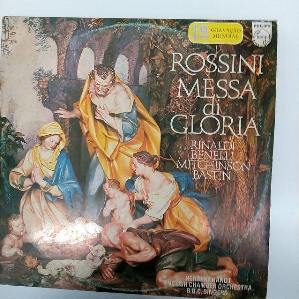 Disco de Vinil Rossini Messa Di Gloria Interprete Rinaldi Benelli e Mitchinson Bastin (1974) [usado]
