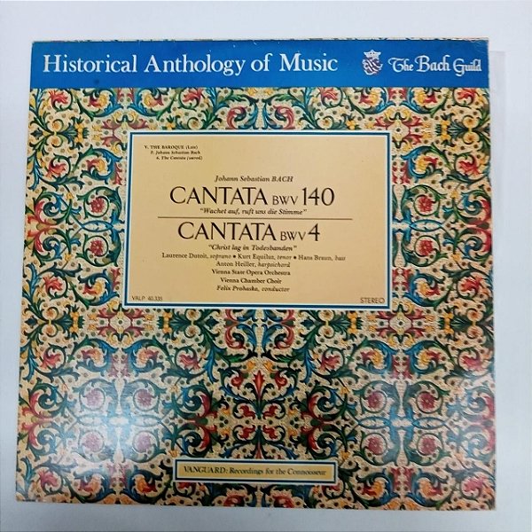 Disco de Vinil Historical Anthology Of Music /the Bach Guild/cantata Bwv 140 Interprete The Esterhazy Orchestra (197) [usado]