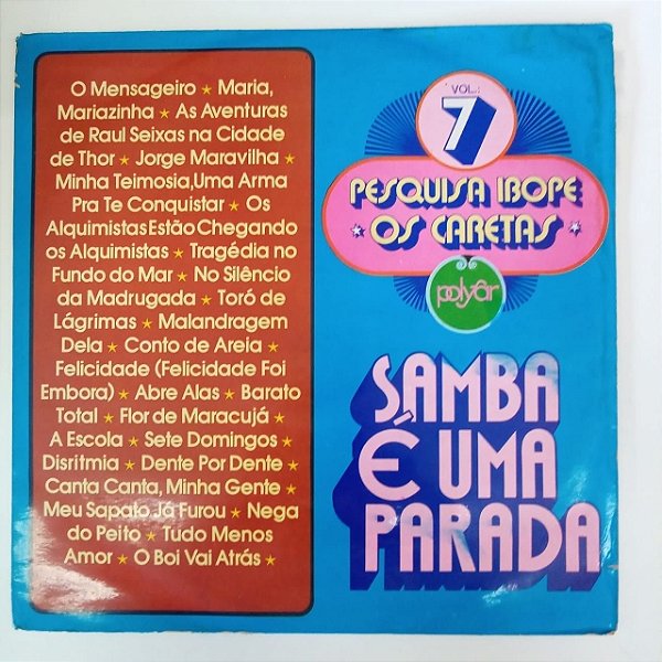 Disco de Vinil Pesquisa de Ibope - os Cartas /samba é Uma Parada Interprete Varios Artistas (1974) [usado]