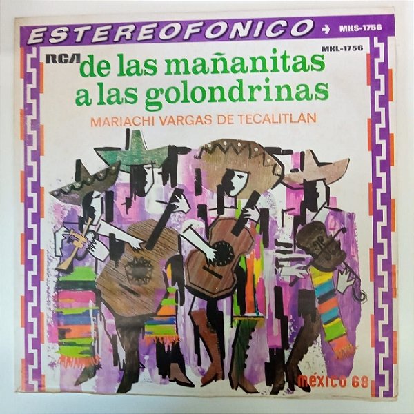 Disco de Vinil Delas Nananitas a Las Golondrinas Interprete Mariachi Vargas de Tecalitlan (1967) [usado]