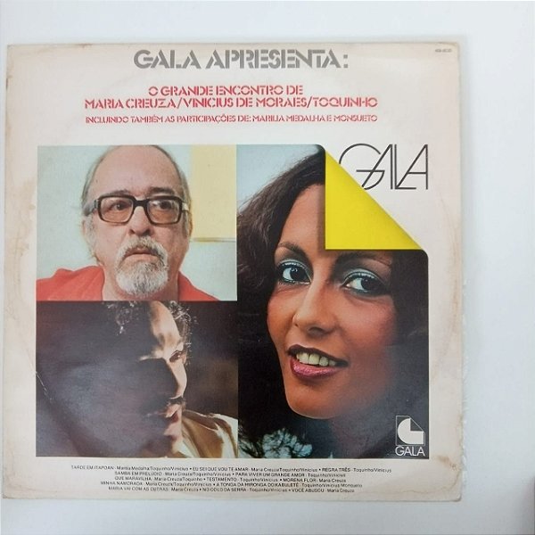 Disco de Vinil o Grande Encontro de Mria Creuza , Vinicius de Moraes /toquinho Interprete Maria Creuza , Vinicius de Moraes e Toquinho (1979) [usado]