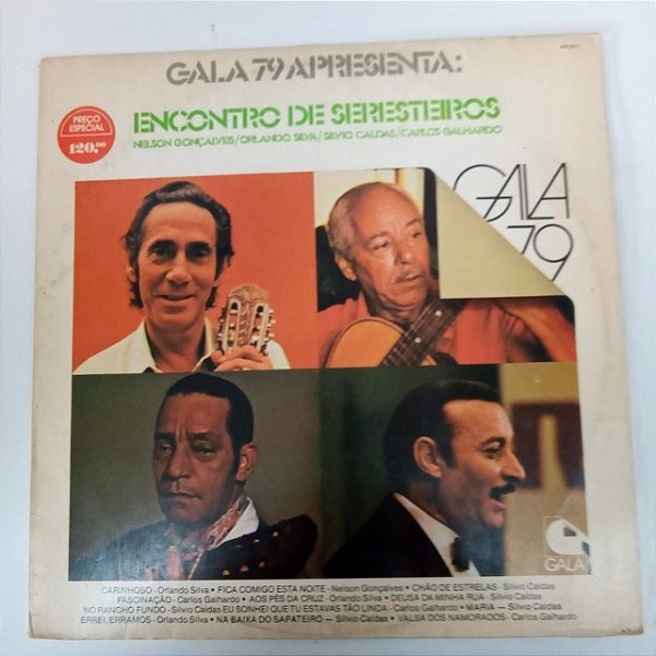 Disco de Vinil Encontro de Seresteiros - Interprete Nelson Gonçalves /orlando Silva /silvio Caldas /carlos Galhardo (1979) [usado]