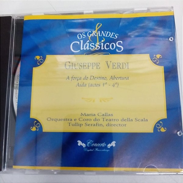 Cd Giuseppe Verdi - os Grandes Clássicos Interprete Orquestra e Coro do Teatro Della Sala (1994) [usado]