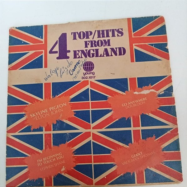 Disco de Vinil 4 Top/hits From England/ Disco Long Play Cpompacto Interprete Elton John , Stephen Shane, Doubloon, Vaughan Thomas . (1973) [usado]