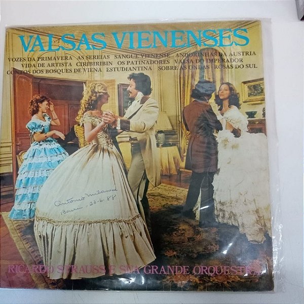 Disco de Vinil Valsas Vienenses - Ricardo Strauss Interprete Ricardo Strauss e sua Orquestra (1983) [usado]