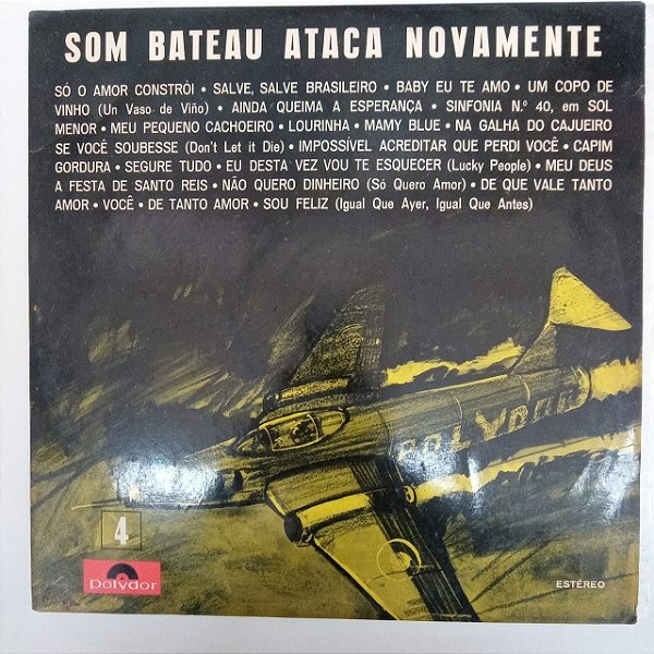 Disco de Vinil Som Bateau Ataca Novamente Vol.iv Interprete Orquestra Som Bateau (1971) [usado]