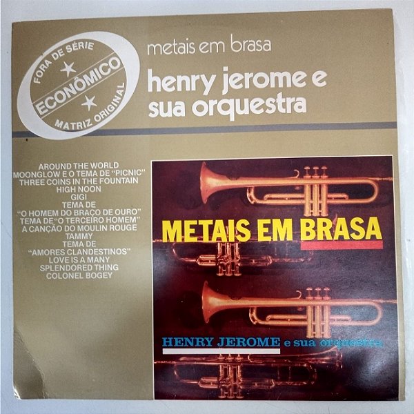 Disco de Vinil Metais em Brasa - Henry Jerome Interprete Henry Jerome e sua Orquestra (1979) [usado]