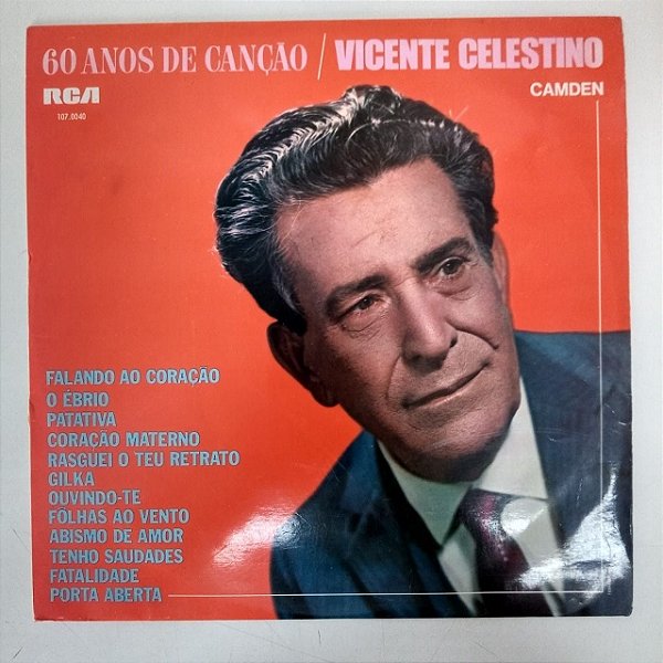 Disco de Vinil Vicente Celestino - 60 Anos de Canção Interprete Vicente Celestino (1968) [usado]