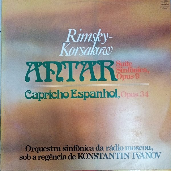 Disco de Vinil Rimsky - Korsakow Interprete Orquestra Sinfonica da Rádio de Moscou (1977) [usado]