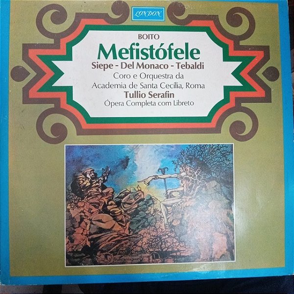 Disco de Vinil Boito - Mefistófele Album com Tres Discos Interprete Orquestra e Coro da Academia Santa Cecília [usado]