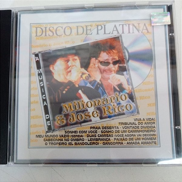 Cd Milhonário e Jose Rico - Disco de Platina Interprete Milhonário e José Rico (2000) [usado]