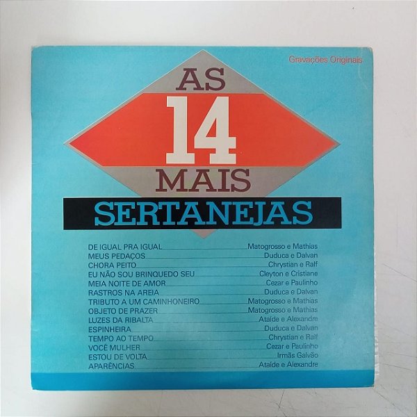 Disco de Vinil as 14 Mais Sertanejas Interprete Varios Artistas (1987) [usado]