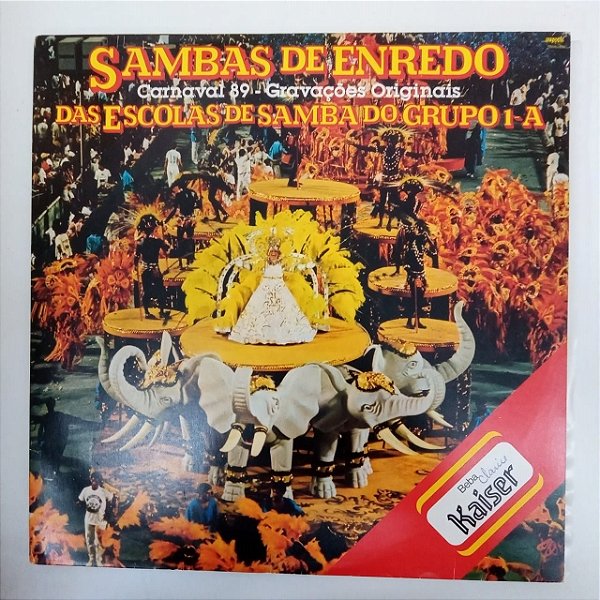 Disco de Vinil Sambas de Enredo - Carnaval 89 Gravações Originais das Escoilas do Grupo 1-a /album com Dois Discos Interprete Escolas de Samba do Grupo 1a (1988) [usado]