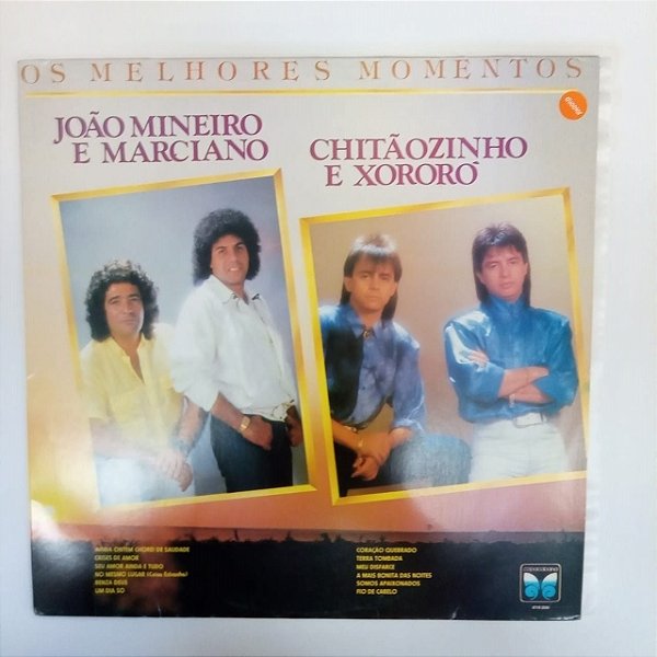 Disco de Vinil João Mineiro e Marciano / Chitãozinho e Xororo - Melhores Momentos Interprete João Minerio e Marciano /chitãozinho e Xororo (1988) [usado]