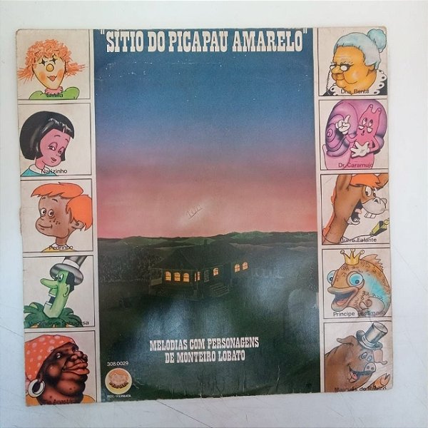 Disco de Vinil Sitio do Pica Pau Amarelo - Melodias com Personagens de Monteiro Lobato Interprete Varios (1976) [usado]