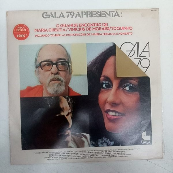 Disco de Vinil o Grande Encontro de Maria Creuza, Vinicius de Mnoraes e Toquinho Interprete Maria Creuza , Bvinicius de Moraes e Toquinho (1979) [usado]