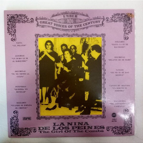 Disco de Vinil La Nina de Los Peines Interprete La Nina (1976) [usado]
