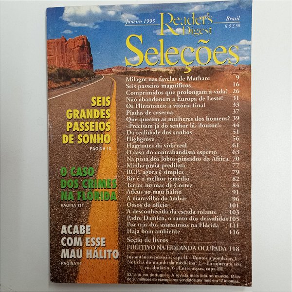Revista Revista Readers Digest Seleçoes - Janeiro 95 Autor Readers Digest (1995) [usado]
