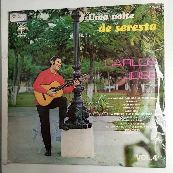 Disco de Vinil Carlos José - Uma Noite de Seresta Vol.4 Interprete Carlos José (1973) [usado]