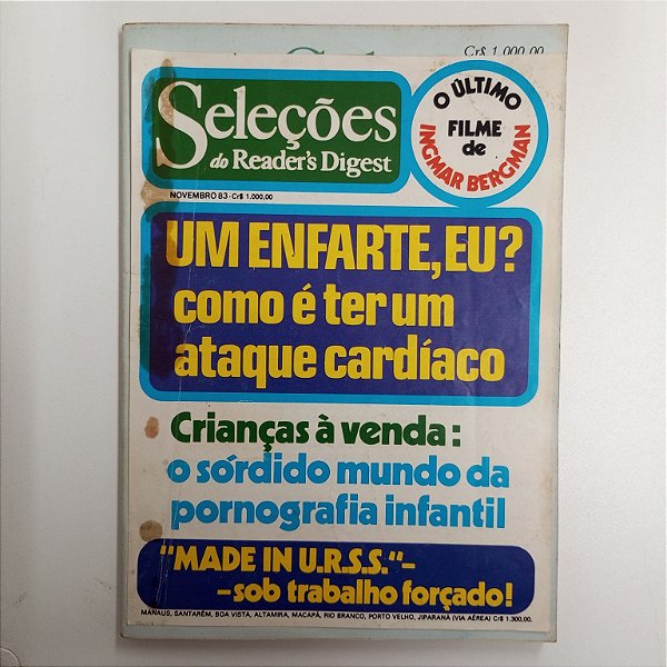 Revista Revista Reader´s Digest Novembro 83 Autor Revista Seleções (1983) [usado]