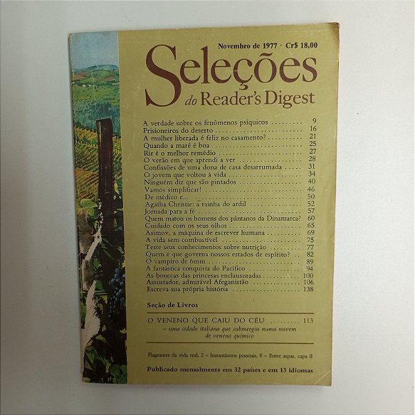 Revista Revista Reader´s Digest Seleções Novembro 77 Autor Revista Seleções (1977) [usado]