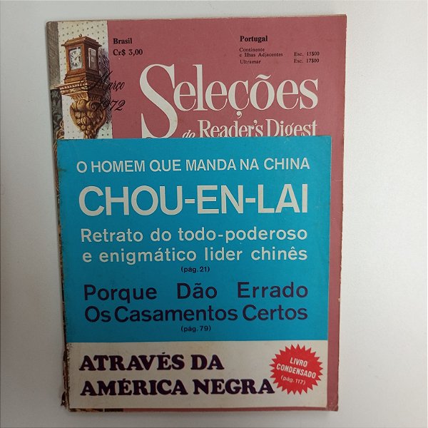 Revista Revista Reader´s Digest Seleções Março 72 Autor Revista Seleções (1972) [usado]