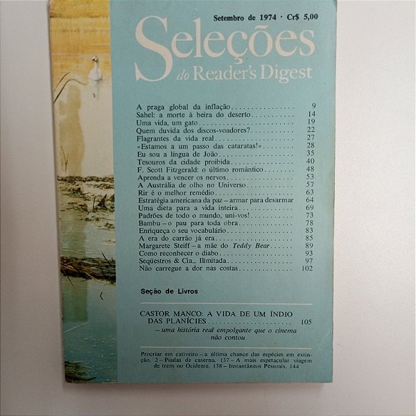 Livro Revista Reader´s Digest Seleções Setembro 74 Autor Revista Seleções (1974) [usado]
