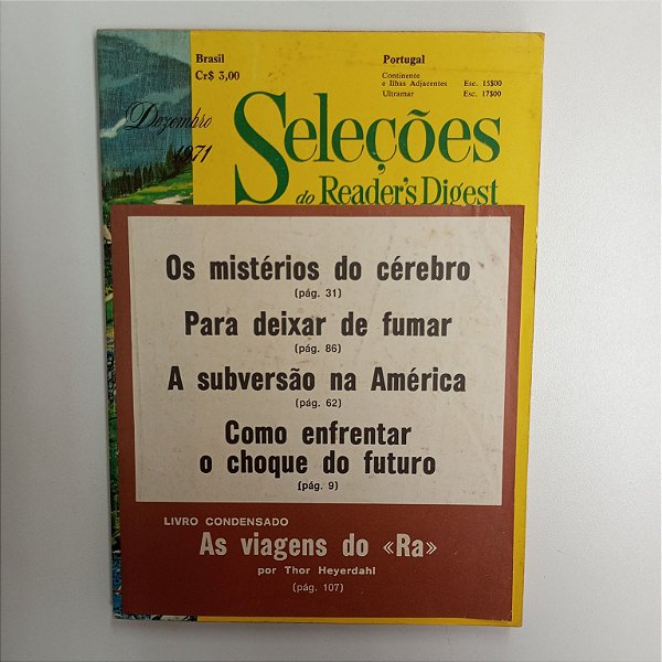 Revista Revista Reader´s Digest Seleções Dezembro 71 Autor Revista Seleções (1971) [usado]