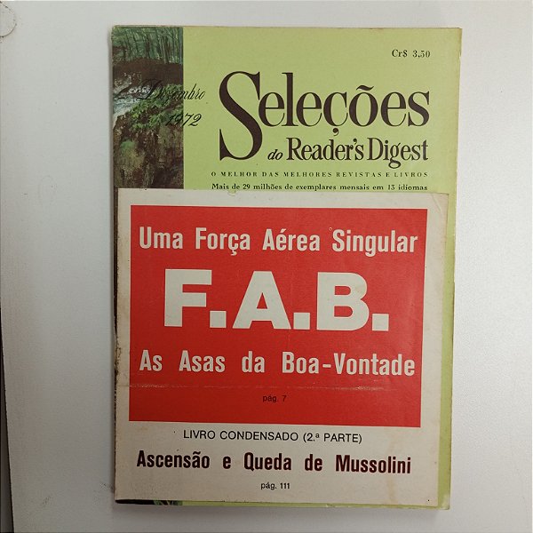 Revista Revista Reader´s Digest Seleções Dezembro 72 Autor Revista Seleções (1972) [usado]