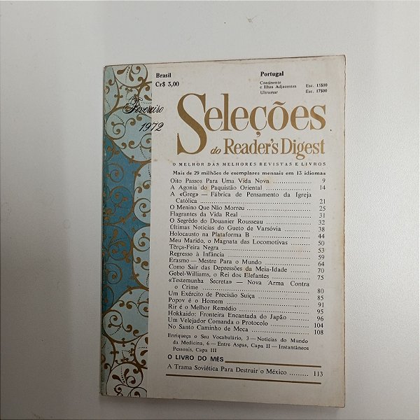 Revista Revista Reader´s Digest Seleções Fevereiro 72 Autor Revista Seleções (1972) [usado]