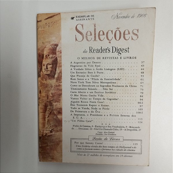 Revista Revista Reader´s Digest Seleções Novemro 66 Autor Revista Seleções (1966) [usado]