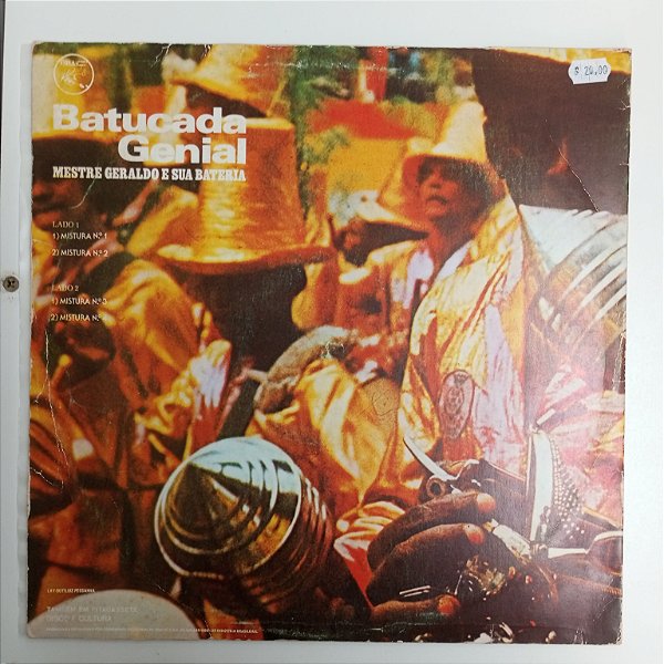 Disco de Vinil Mestre Geraldo e sua Bateria - Batucada Genial Interprete Mestre Geraldo e sua Bateria [usado]