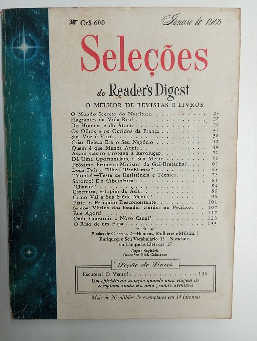 Revista Revista Reader´s Digest Janeiro 66 Autor Seleções (1966) [usado]