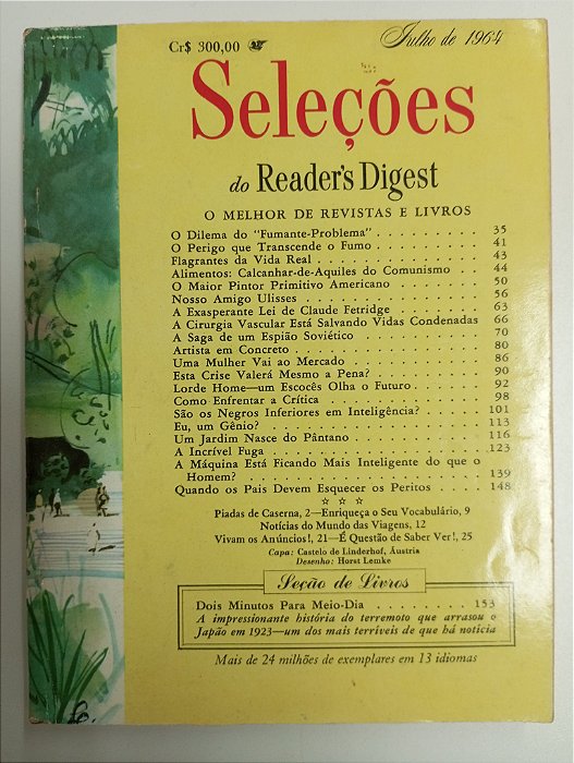 Revista Revista Reader´s Digest Seleções Julho 64 Autor Julho 1964 Seleções (1964) [usado]