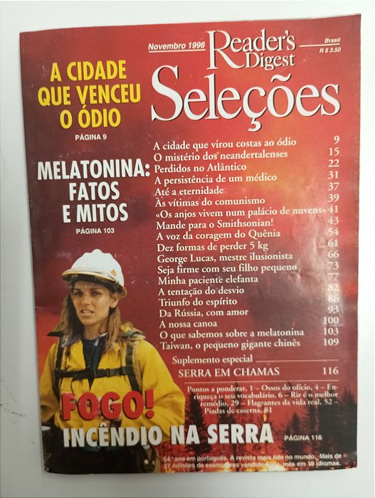 Revista Revista Reader´s Digest Seleções Novembro 96 Autor Novembro 1996 (1996) [usado]