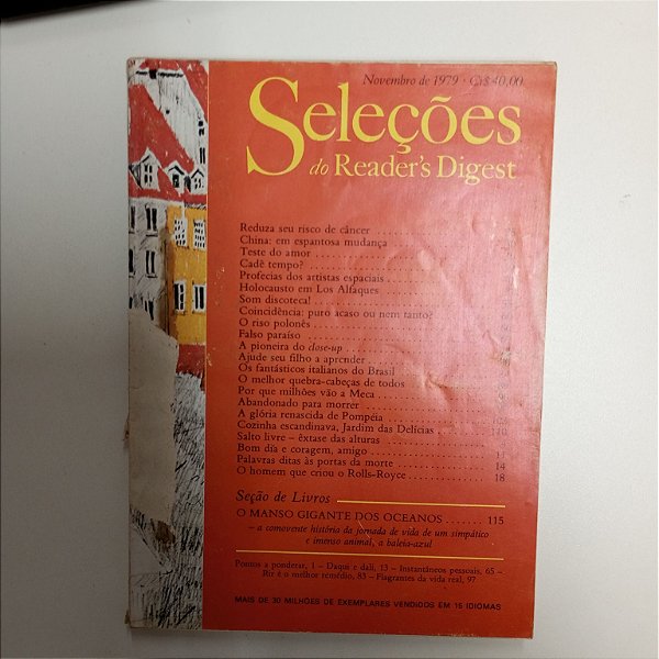Revista Revista Reader´s Digest Seleções Novembro 79 Autor Novemro 1979 Seleções (1979) [usado]