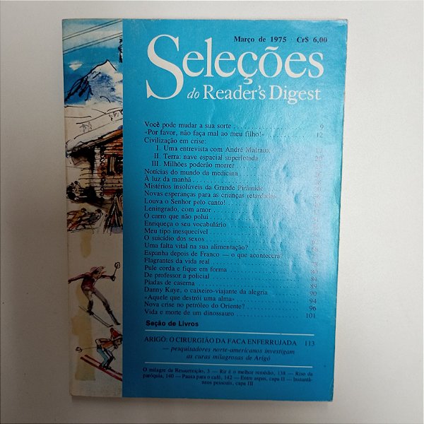 Revista Revista Reader´s Digest Seleções Março 75 Autor Março 1975 Seleções (1975) [usado]