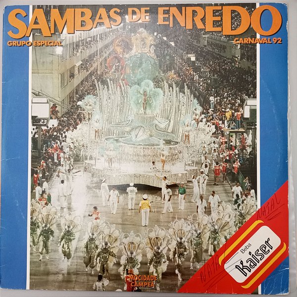 Disco de Vinil Sambas de Enredo - Grupo Especial/carnaval 92 Interprete Escolas de Samba do Grupo 1a (1991) [usado]