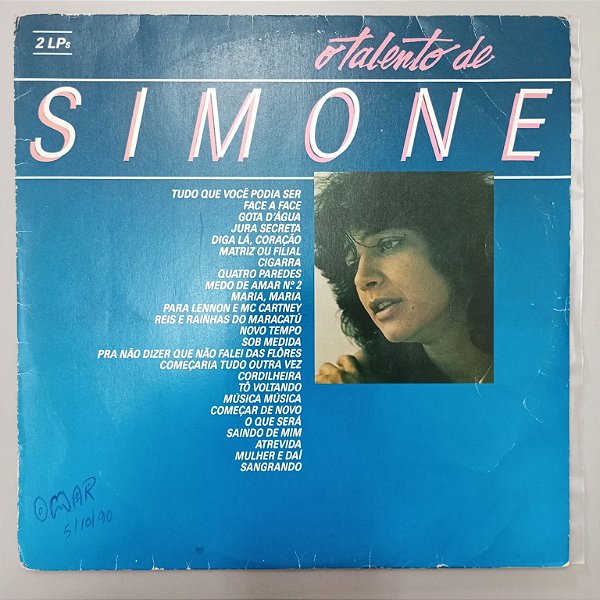 Disco de Vinil Simone - o Talento de Simone 2 Lps Interprete Simone (1985) [usado]