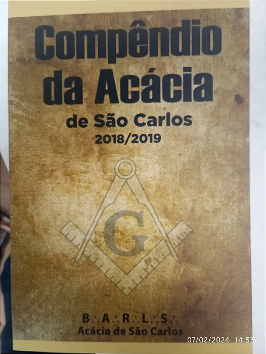Livro Compêndio da Acácia de São Carlos 2018/2019 Autor Vários (2019) [seminovo]