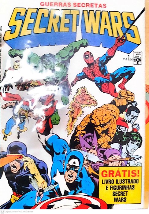 Gibi Secret Wars (guerras Secretas) Completa + Livro Ilustrado com Todas as Figurinhas Autor Minisserie Completa em 12 Edições (1986) [usado]