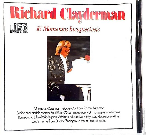 Cd Richard Clayderman - 16 Momentos Inesquecíveis Interprete Richard Clayderman (1981) [usado]