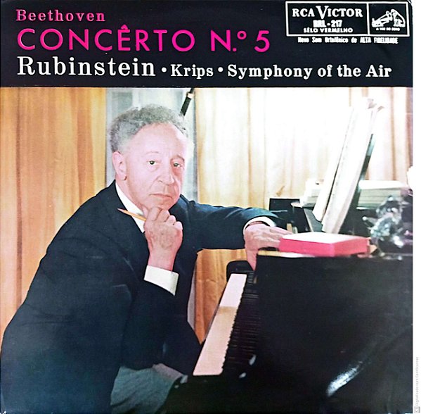Disco de Vinil Beethoven Concerto Nº 5 Interprete Rubenistein .krips . Symphony Of The Air [usado]