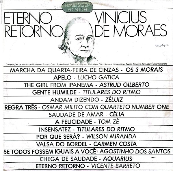 Disco de Vinil Mensagem ao Eterno Retorno Vinicius de Moraes Interprete Varios (1986) [usado]