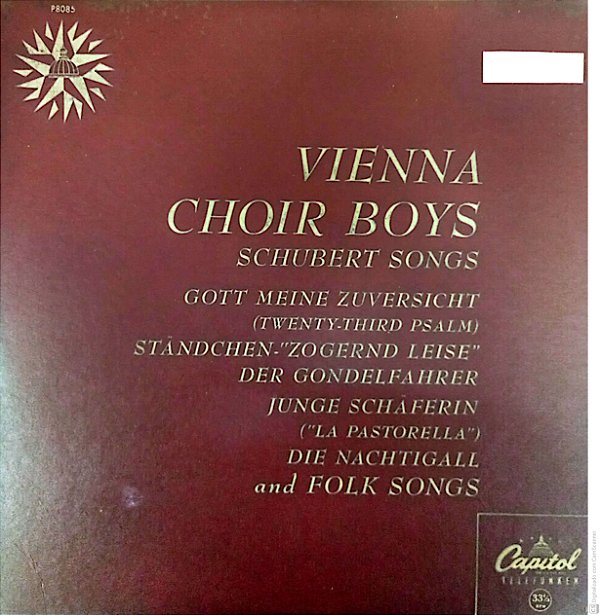 Disco de Vinil Vienna Choir Boys Interprete Folk Songs / Schubert Songs [usado]